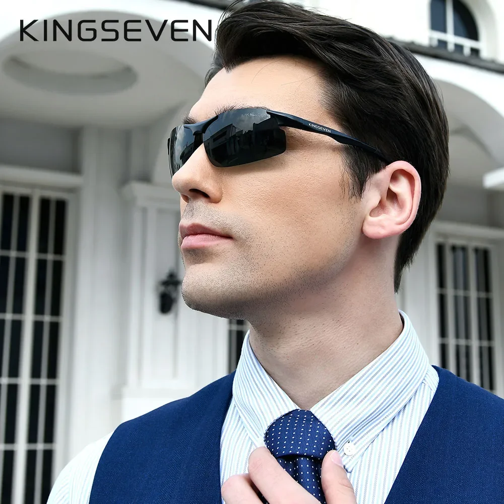 KINGSEVEN Fahren Polarisierte Männer Aluminium Sonnenbrille Spiegel Objektiv Männliche Sonnenbrille Luftfahrt Frauen Für Männer Brillen Image
