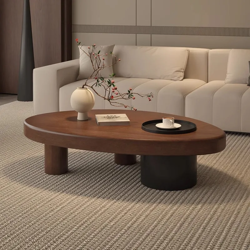 Speziell geformter Couchtisch aus Massivholz im mittelalterlichen Stil für den Heimgebrauch, Wabi Sandy Wind, kreativ, kann aufbewahrt werden