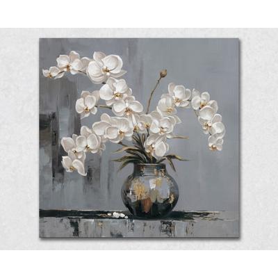 La Casa »Orchideen in Vase« Ölbild handbemalt 80x80 cm auf Leinwand Image