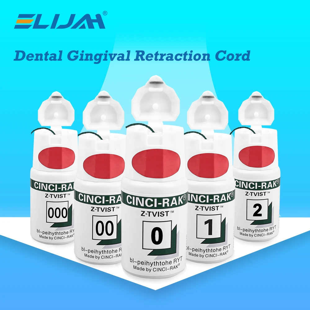 ELIJAH Dental Thread Einweg Zahnfleisch Rückzugschnur Gestrickte Baumwolle Zahnfleisch Linie Größe 0/00/000/1/2 Dental Verbrauchsmaterialien Material Image