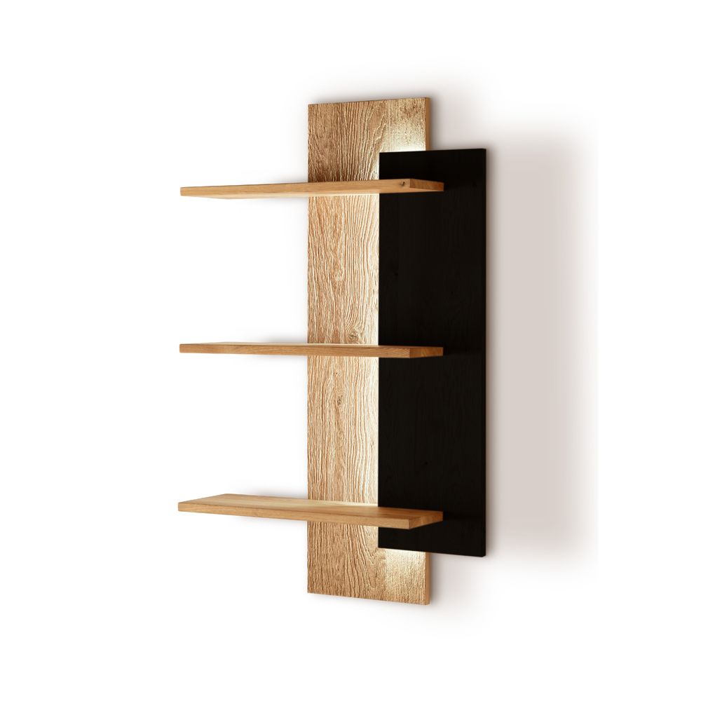 Massivholz »Säntis« Wandregal II mit Beleuchtung Image
