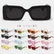 90er Jahre y2k Sonnenbrille Retro Sonnenbrille für Frauen Männer Süßigkeiten Farbe Rechteck Sonnenbrille UV400 Schutz Vintage Sonnenbrillen Brillen
