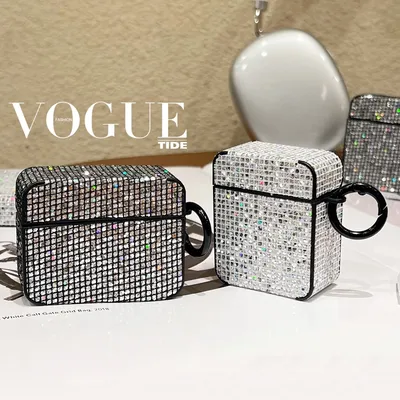 Mode Luxus Bling Bling Glitter Vollbild Strass Kopfhörer Fall Abdeckung für AirPods 1 oder 2 3 4 Pro 2 Image