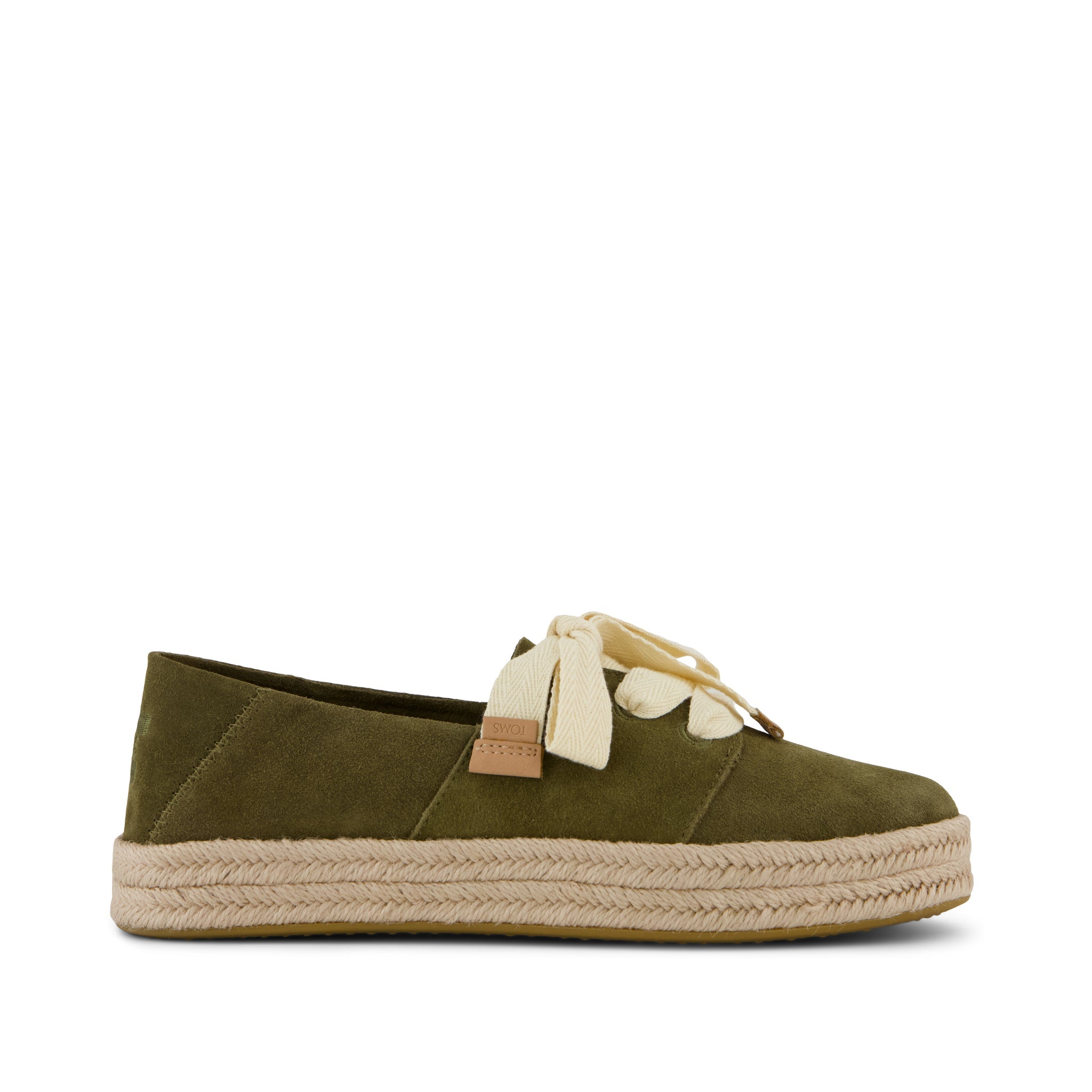 Women's Carolina Lace-Up Espadrille Military Olive Suede | Green/Brown | Size 5 | TOMS Official Site - Shoes, Accessories, & Apparel