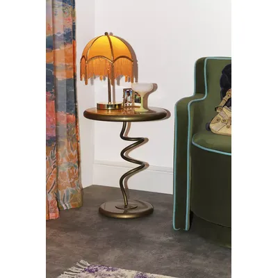 Helix Side Table - Gold 40cm x 40cm x 51cm at Urban Outfitters