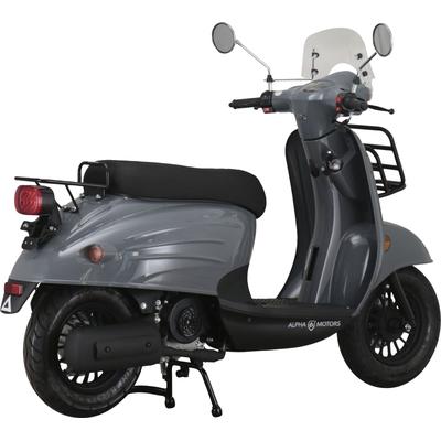 Motorroller ALPHA MOTORS "Adria", grau (grau, schwarz), Motorroller & Mofas, ohne Topcase, 45 km/h, mit Lenkerschloss und Windschild, B:67,5cm H:108,5cm L:175cm