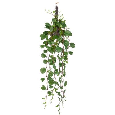 Kunstpflanze CREATIV GREEN "Bauhinia", grün, H:90cm, Kunststoff, Kunstpflanzen, mit detailgetreuen Blattranken an Reisigkugel