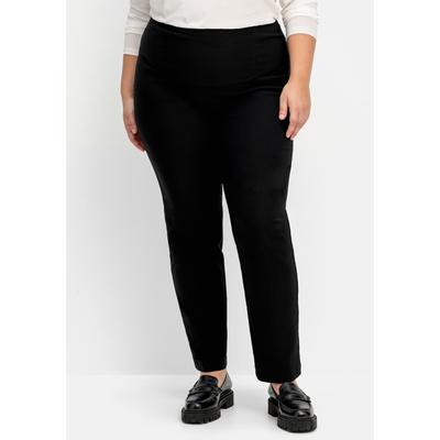 Schlupfhose SHEEGO, Damen, Gr. 25, Kurzgrößen, schwarz, 70% Viskose, 25% Polyamid, 5% Elasthan, unifarben, Hosen Image