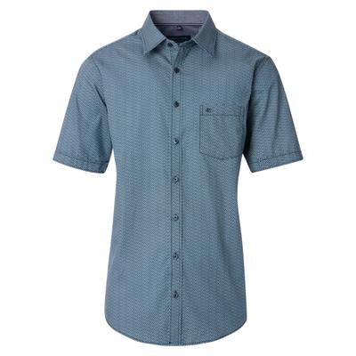 Kurzarmhemd CASAMODA "CASAMODA Freizeithemd Kurzarm Print", Herren, Gr. 7XL, Normalgrößen, blau, 100% Baumwolle, bedruckt, comfort fit, Hemden Image