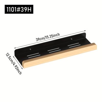 TEMU 1pc Adhesive Wall-mounted Bathroom Shelf - No Drilling, , Organizer For Makeup & Shower Supplies, Space-saving For Home & Kitchen