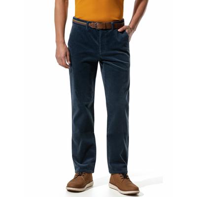 Walbusch Herren Gürtel-Cord Chino-Hose Blau Image