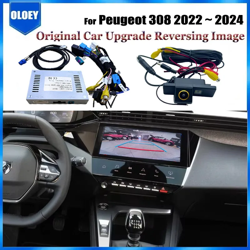 HD-Rückfahrkamera für Peugeot 308 2022 2023 2024, Original-Bildschirm/Plug & Play, vorderer Rückansicht, Rückfahrkamera Image