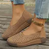 Neue Frühling Herbst Frauen Wohnungen Plattform Slipper Leder Komfort Keil Mokassins ortho pä dische Slip auf Freizeit schuhe plus Größe 43
