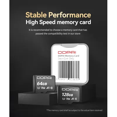 DDPAI Hochgeschwindigkeits-Speicherkarte 64 GB 128 GB für DDPAI Dash Cam Auto-DVR-Adapter Klasse 10 Micro SD-Karte