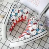 Hello Kitty Rosa Kawaii Mädchen Segeltuchschuhe Japanischer College-Stil Vielseitige High Top Graffiti Student Sneakers 2000er Damenschuhe