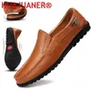 Echtes Leder Männer Casual Schuhe Luxus Marke Herren Loafer Mokassins Atmungsaktive Slip auf Schwarz Driving Schuhe Plus Größe 37-47