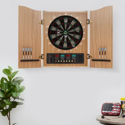 Elektronische Schrank-Dartscheibe mit Schrank, automatische Punktion, Dartscheiben-Set für den Innenbereich, Heimtraining, Bogenschießen, Flights-Board Image