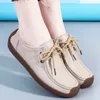 Herbst Frauen Wohnungen Schuhe Aus Echtem Leder Lace-up Casual Schuhe Frauen Komfortable Mutter Schuhe zapatos mujer Größe 35-41 WSH4669