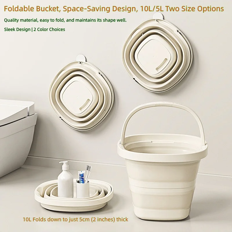 Zusammenklappbarer Autowascheimer – ultraflaches 5 cm (2 Zoll) Design – 10 l/5 l Fahrzeugdetaillierungswerkzeug Image