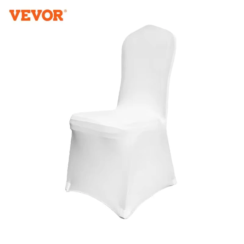 VEVOR Universell Weiße Elegante Stuhl 50 STK Polyester Und Elasthan Spandex Stuhlhussen Stretch Stuhlüberzug Stuhlbezug Husse Stuhlschutz Elastisch Hochzeit Wedding Party Chair Covers Image