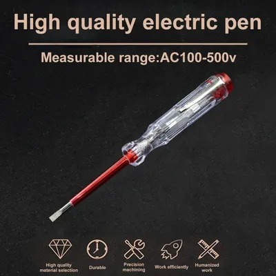 Stylo de test portable contact, tournevis plat, outil à main électrique, testeur de tension LED, polyvalent, circuit, 100-500V