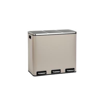 SVITA TM3X18 Mülleimer Papierkorb 54L Abfalleimer Mülltrennung Taupe Image