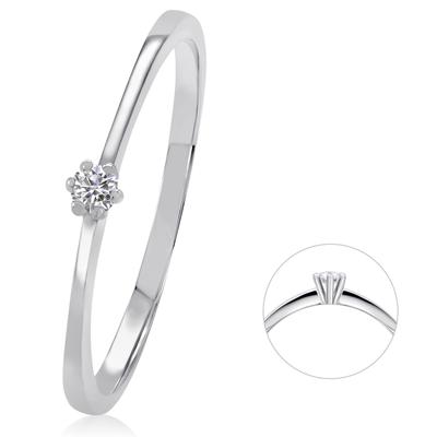 Diamantring ONE ELEMENT "0,03 ct Diamant Brillant Ring aus 585 Weißgold" Gr. 54, silber, Fingerringe, Damen, 54, 0,03 ct mit Diamant, Weißgold 585-Gold-Diamanten, Weißgold 585, Gold, Diamanten, ein ausdrucksstarkes Schmuckstück für jeden Anlass Image