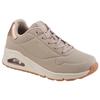 Sneaker SKECHERS "UNO GOLDEN AIR", Damen, Gr. 35, grau (taupe), Lederimitat, sportlich, Schuhe, Freizeitschuh, Halbschuh, Schnürschuh mit Metallic-Einsatz