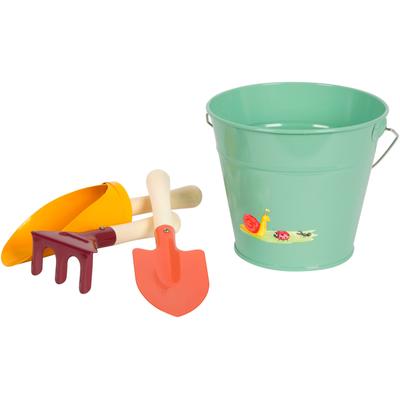 Kinder-Gartenset SMALL FOOT "Handschaufel-Set + Eimer, Tiny Garden", bunt, Spielwerkzeug, Kinder