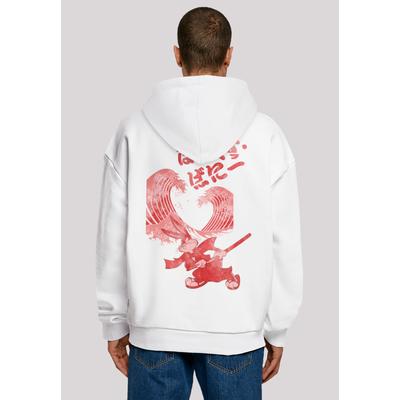 Kapuzenpullover F4NT4STIC "Looney Tunes Bugs Bunny Shogun", Herren, Gr. L, weiß, Obermaterial: 100% Baumwolle, casual, oversize, Langarm, Pullover, Print Image