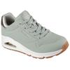 Sneaker SKECHERS "UNO GOLDEN AIR", Damen, Gr. 42, grün (sage grün), Lederimitat, sportlich, Schuhe, Freizeitschuh, Halbschuh, Schnürschuh mit Metallic-Einsatz