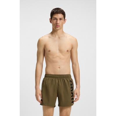 Badeshorts HUGO UNDERWEAR "ABAS", Herren, Gr. L, N-Gr, open grün 355, Microfaser, Obermaterial: 100% Polyester, sportlich, Badehosen, seitlich mit großem HUGO Logo-Print Image