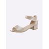 Sandalette CAPRICE, Damen, Gr. 4,5, beige, Veloursleder, sportlich, Schuhe