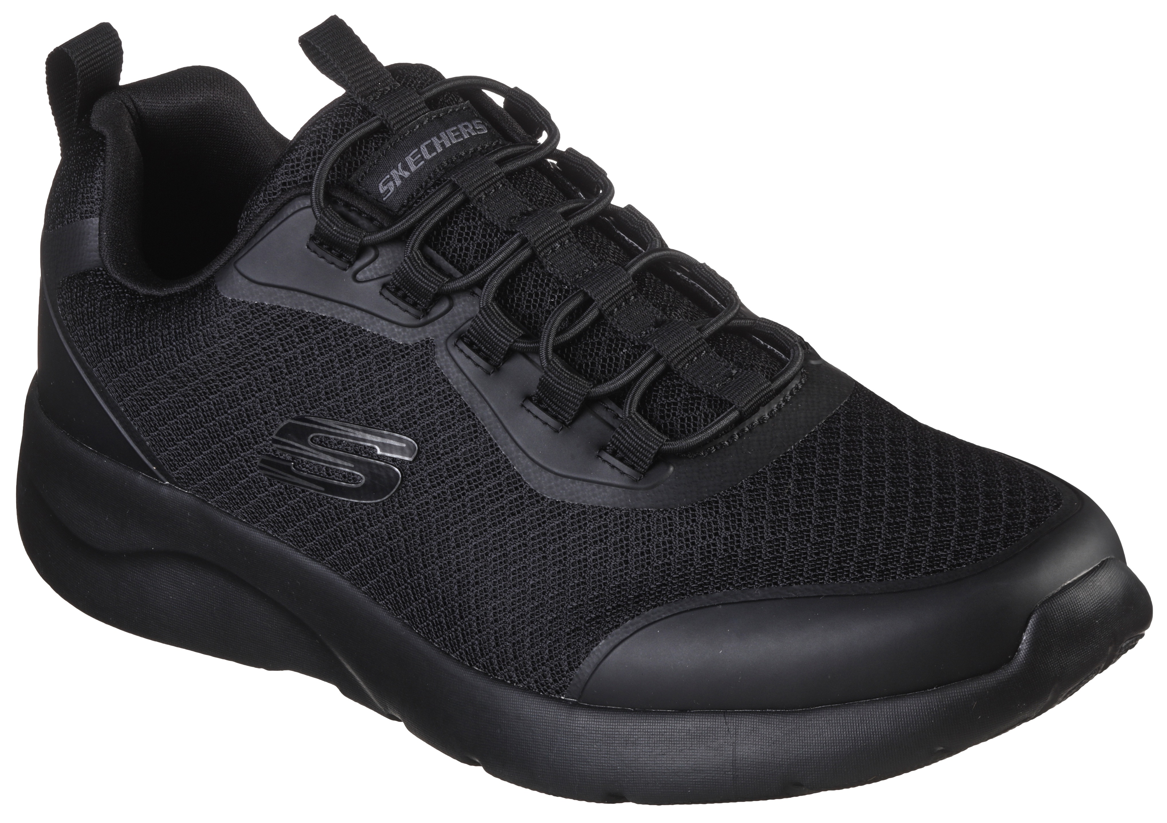 Slip-On Sneaker SKECHERS "DYNAMIGHT 2.0", Herren, Gr. 43, schwarz, Mesh, Synthetik, Schuhe, Slipper, Sneaker mit Memory Foam