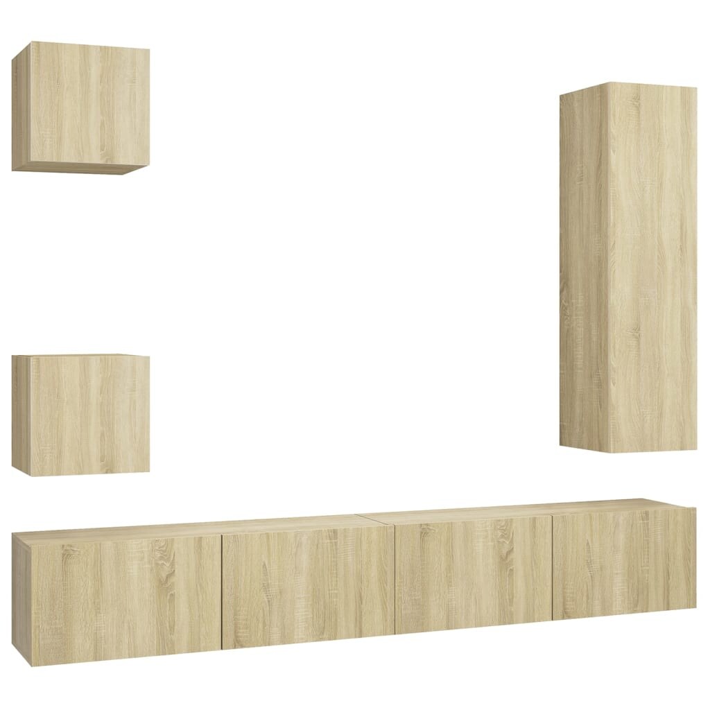 vidaXL 5-tlg. TV-Schrank-Set Sonoma-Eiche Holzwerkstoff Image
