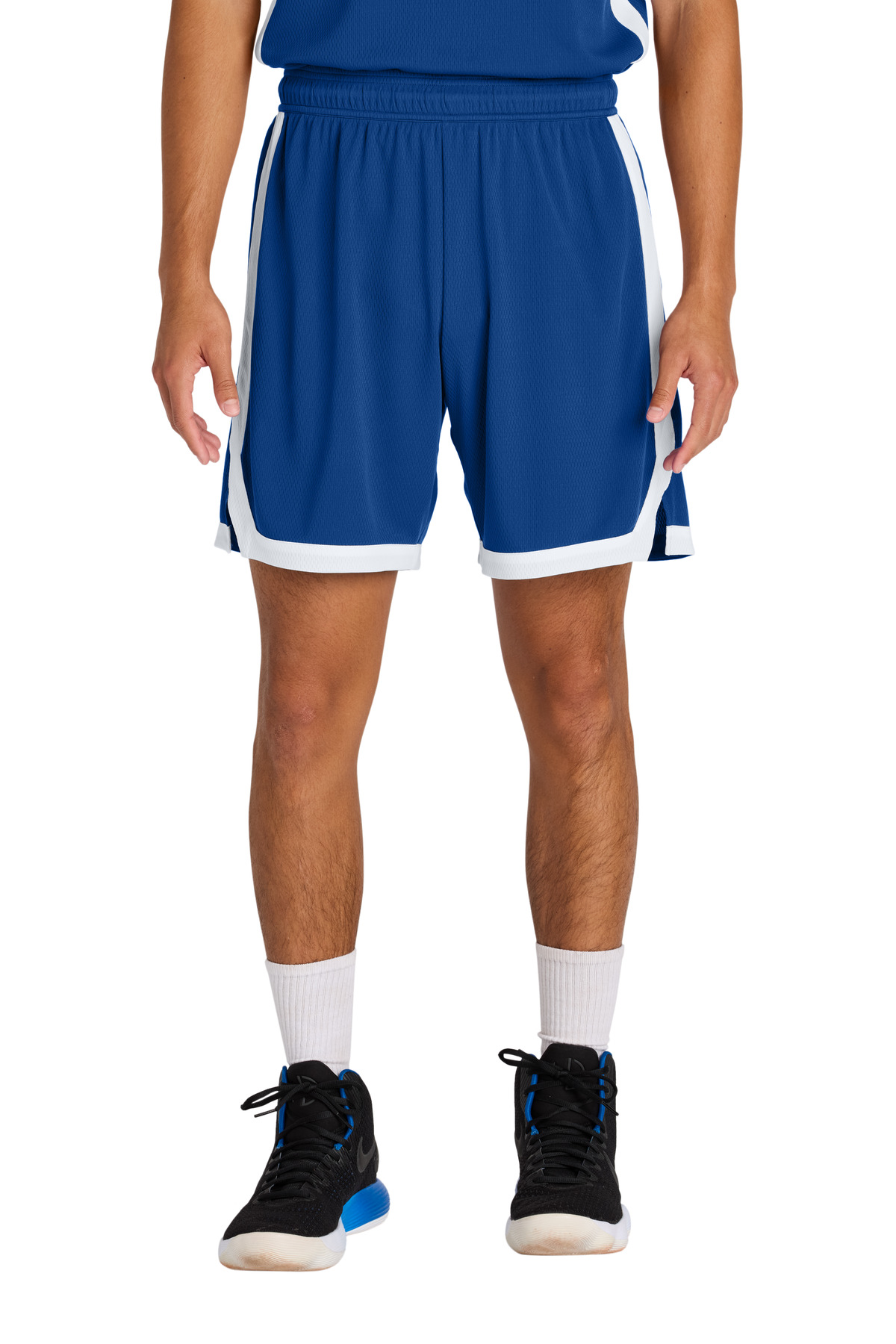 Sport-Tek ST901 Rival Basketball 7'Short in True Royal/White size 4XL | Polyester