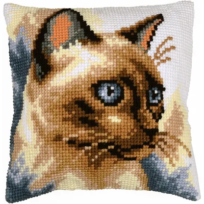 Kreuzstichkissen Siam-Katze Image
