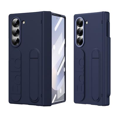 Phone Case For Samsung Galaxy Z Fold 7 Z Fold 6 Back Cover with Stand Holder with Screen Protector Full Body Protective Retro Armor PC Silicone