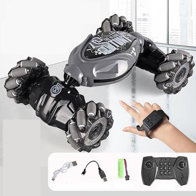 Latest 4WD 1:14 Scale Remote Control Stunt Car 2.4G Wireless RC Drift Car Led Lights Watch Gesture Sensor Rotating Children's Toy Gift