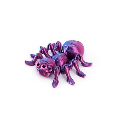 Halloween 3D Printed Spider Figurine, Large Poseable Spider Toy with Movable Joints, Retractable Articulated Animal Model for Halloween Decoration or Prank Props