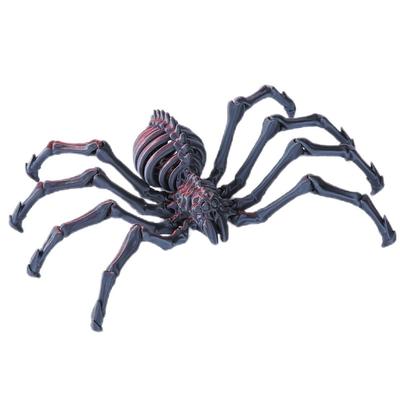 Halloween 3D Printed Spider Figurine, Large Poseable Spider Toy with Movable Joints, Retractable Articulated Animal Model for Halloween Decoration or Prank Props
