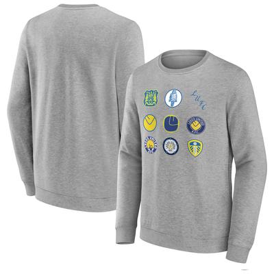 Leeds United History of Crests Rundhals-Sweatshirt mit Grafik – Sportgrau – Kinder Image
