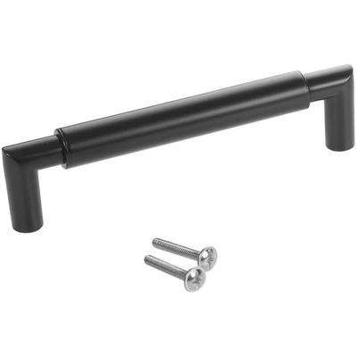 Sotech Möbelgriff E9 echt Edelstahl ø 16 mm mit Sockeln aus Metall, schwarz matt, ba 128 mm, 1 Stück Image