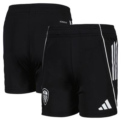 Leeds United adidas Trainingsshorts – Schwarz – Kinder Image