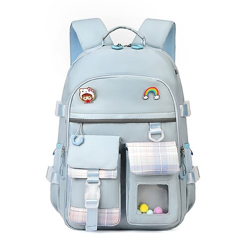Zaino Scuola Kawaii per Ragazze Tween e Teen Zaino Multi Tasche di Grande Capacità con Toppa Carina per Uso Quotidiano a Scuola