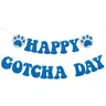 Happy Gotcha Day Banner – Happy Adoption Day, Pet Adoption Party Decor, Dog Pet Birthday Party Banner, Dog Cat Gotcha Party Bunt