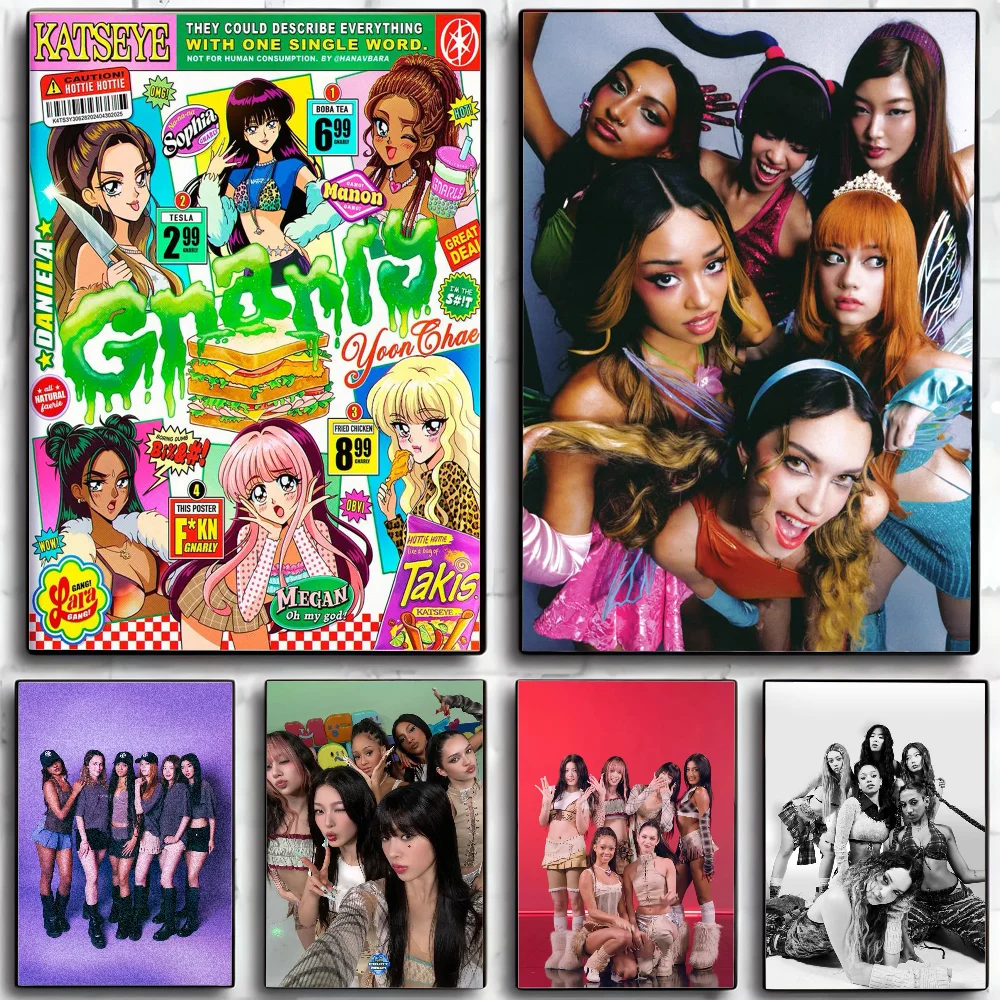 Hot Music Band K-KATSEYE Poster HD Poster Home Wohnzimmer Schlafzimmer Bar Cafe Art Decor Image