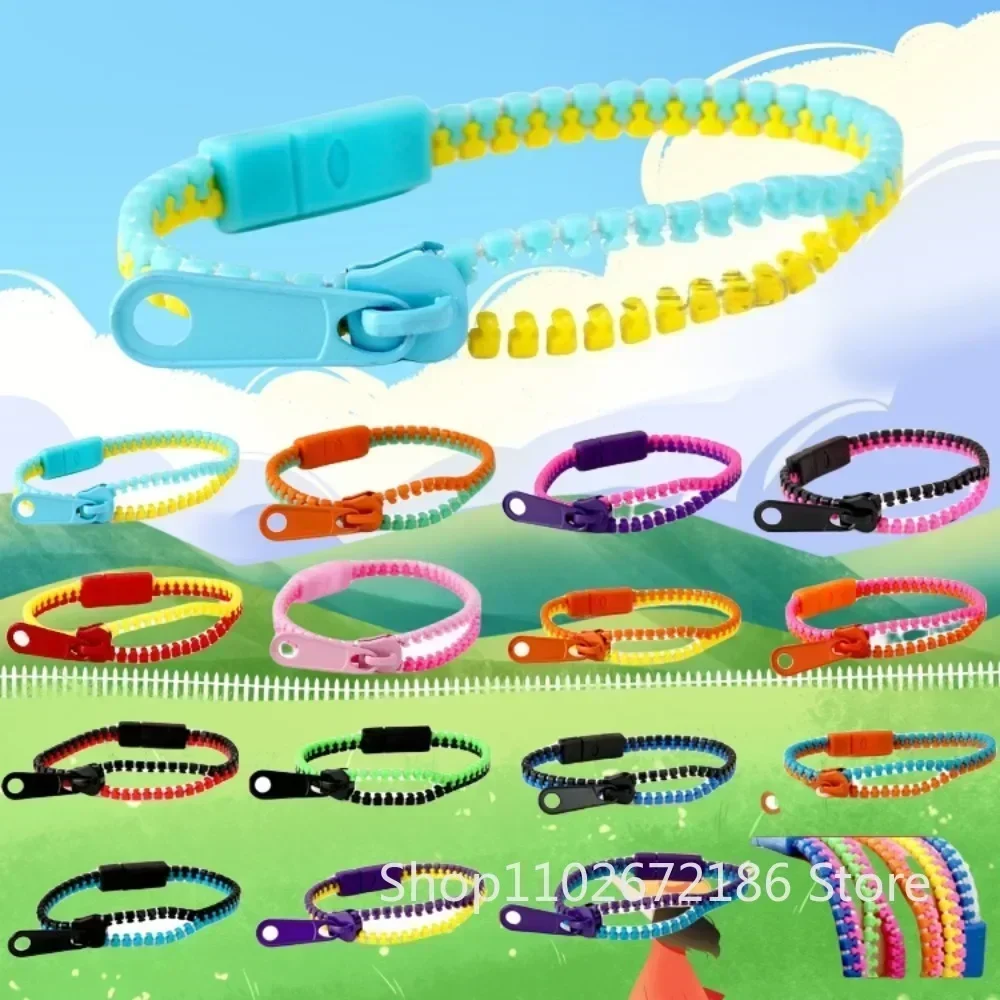 8/12/24/36 Stück lustiges farbiges Reißverschluss-Armband für Kindergeburtstag, Gastgeschenke, Goodie Pinata-Füller, Weihnachten, Karneval, Hochzeit, Gäste, Geschenk Image
