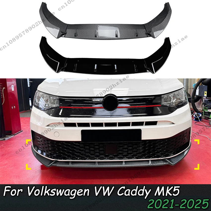 Maxton Style Paraurti Anteriore Spoiler Labbro Lama Inferiore Splitter Anteriore Per Volkswagen VW Caddy MK5 2021 2022 2023 2024 2025 Kit di Tuning