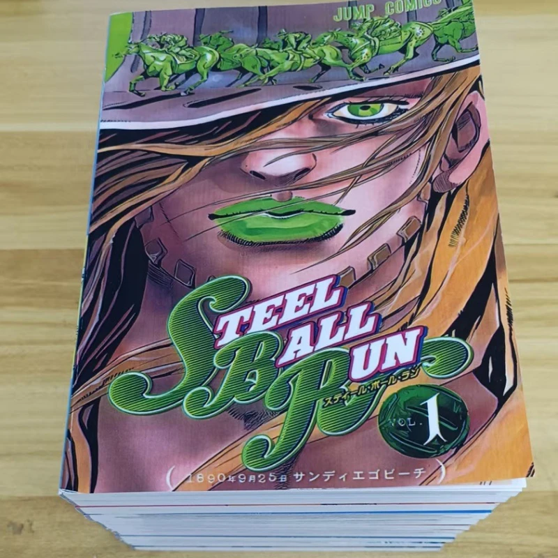 12 Bücher Steel Ball Run Manga Book JOJO's Bizarre Adventure Teil 7 Band 1-12 Japanische Jugend-Comic-Bücher Englische Manga-Bücher Image